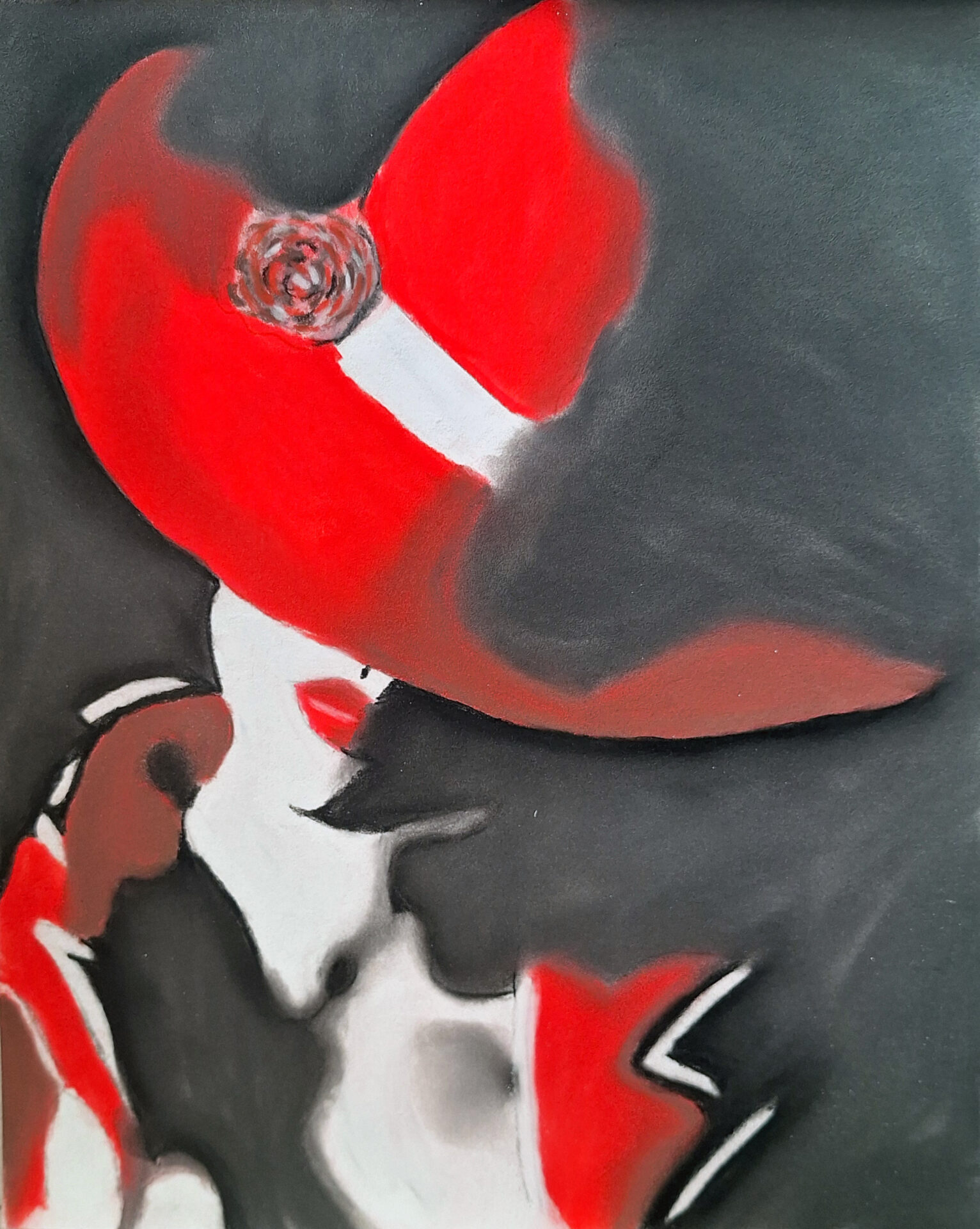 "Femme en rouge" 24x30