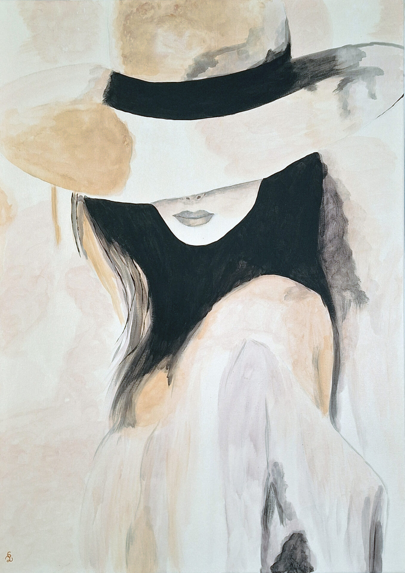 "femme au chapeau" 70x50